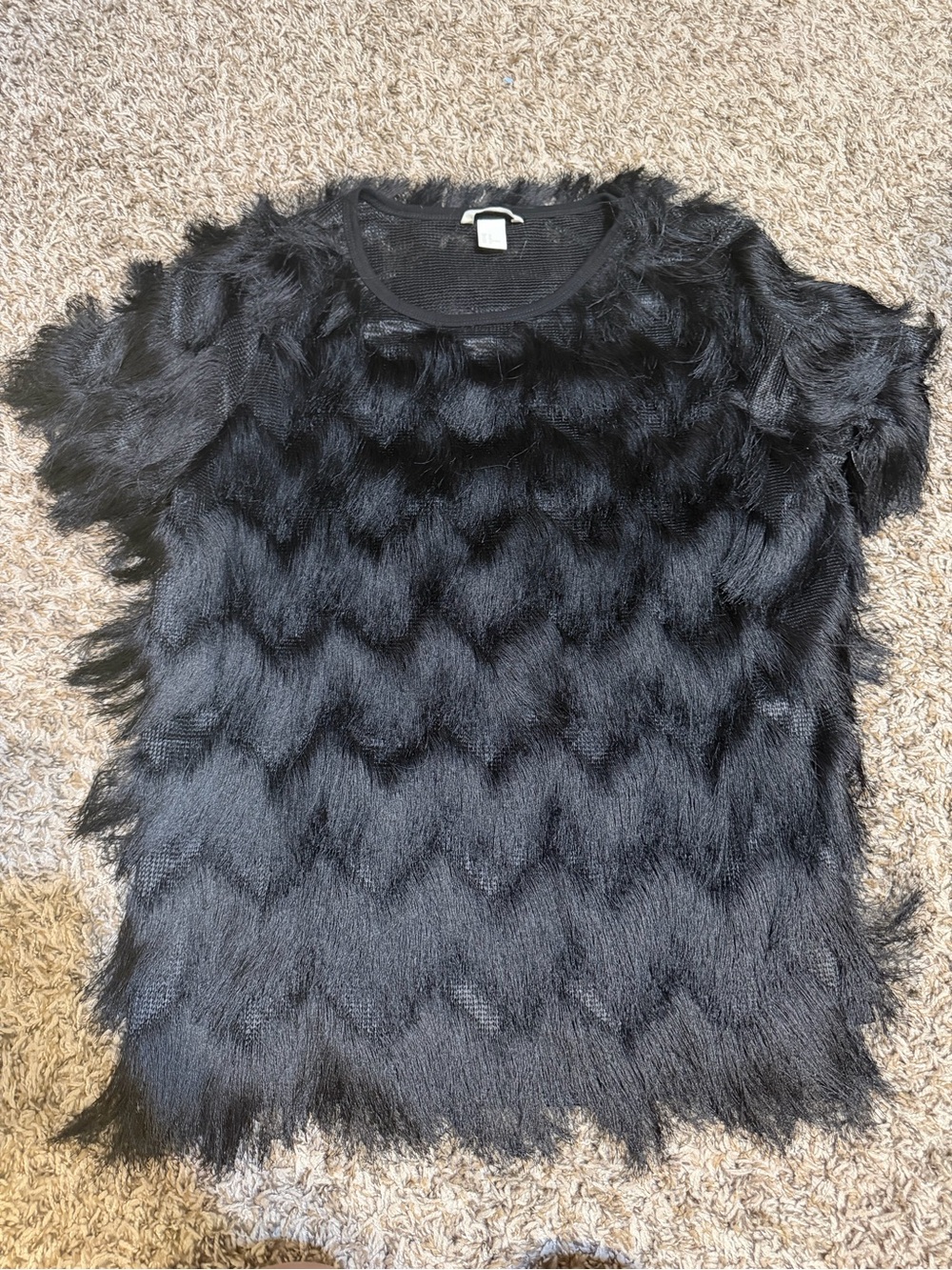 Women’s H&M brand black fringe blouse. Size medium